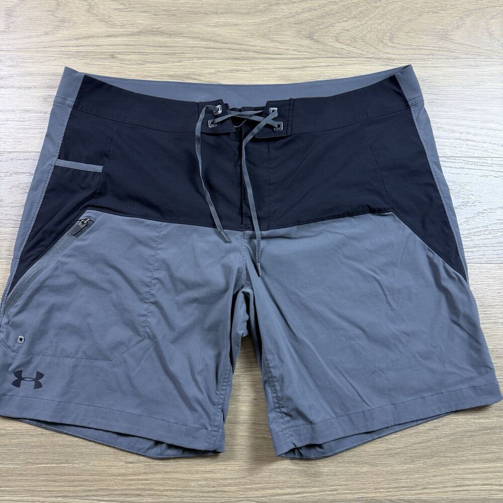 Under Armour Board Shorts Men 40x9 Fish Hunter Quick Dry Lightweight Blue